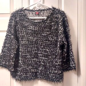 VINCE CAMUTO BLACK & SPARKLE SWEATER,  SZ MED